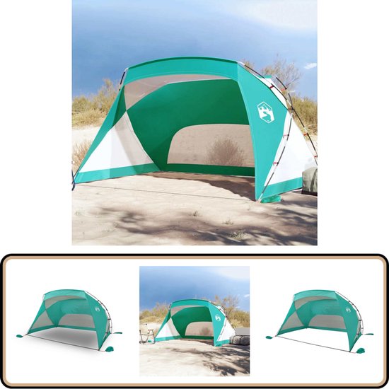 vidaXL Strandtent - 274x178x170 cm - Zeegroen Strandtent - Parasol - Beachtent - Zonnebescherming - Zomertent van Vidaxl
