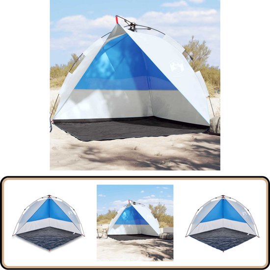 vidaXL Strandtent waterdicht azuurblauw Strandtent - Beach Shelter - Parasol - Zonnebescherming - Watersport van Vidaxl