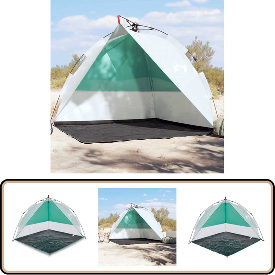 vidaXL Strandtent - Waterdicht - Zeegroen - Compact Strandtent - Parasol - Beachtent - Zomerdagen - Vakantie van VidaXL
