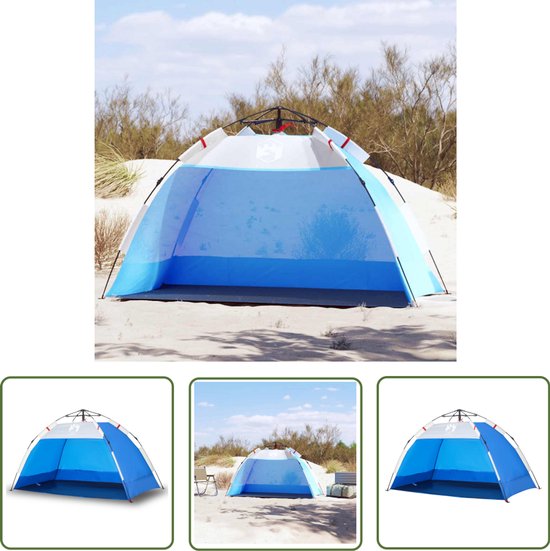 vidaXL Strandtenten - Strandtent - Strandtent 2-persoons waterdicht snelontgrendeling azuurblauw - Blauwe Strandtent - Zonnescherm - Beach Shelter van Merkloos