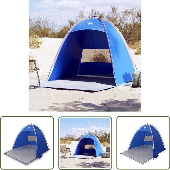 vidaXL Strandtenten - Strandtent - Strandtent 3-persoons waterdicht azuurblauw - Parasol - Zonnebescherming - Beachtent van Merkloos