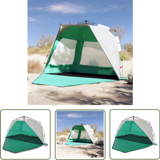 vidaXL Strandtenten - Strandtent - strandtent 3-persoons waterdicht snelontgrendeling zeegroen - Zonnescherm - Beachtent - Watersport van Merkloos