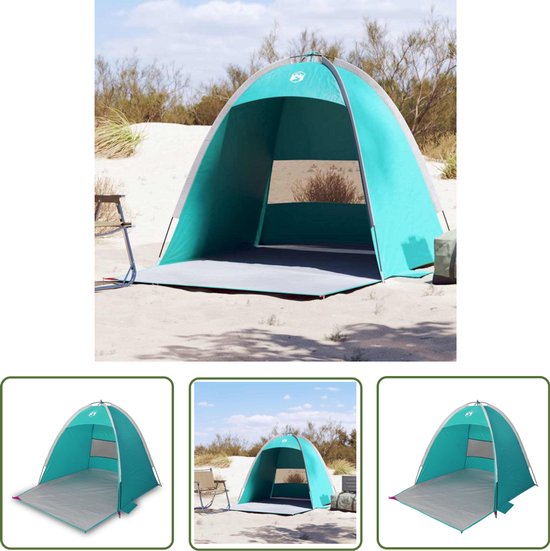vidaXL Strandtenten - Strandtent - Strandtent 3-persoons waterdicht zeegroen - Zonnescherm - Parasol - Buitenleven van VidaXL