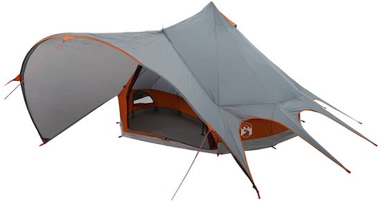 vidaXL - Teepee - Tent - 3-Persoon - Grijs - en - Oranje - 600 - x - 600 - x - 347 - cm van Merkloos
