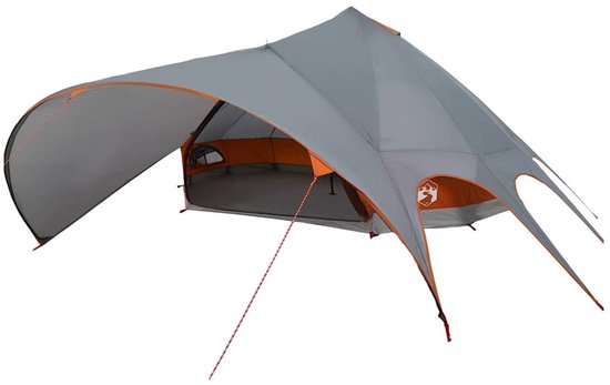 vidaXL - Teepee - Tent - voor - 9 - Personen - Grijs - en - Oranje - 502 - x - 502 - x - 297 - cm van Merkloos