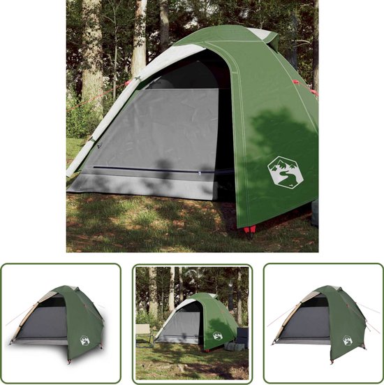 vidaXL Tent 2 Persoons - Kampeer Tent - Koepeltent 3-persoons waterdicht groen - Koepeltent - Campingtent - Buitenleven van Vidaxl