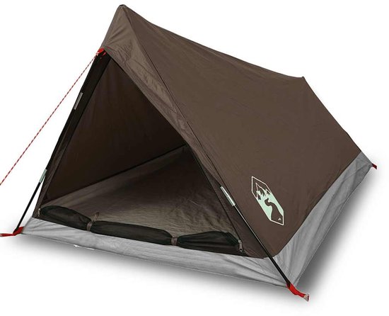 vidaXL - Tent - 2-persoons - waterdicht - bruin van Merkloos