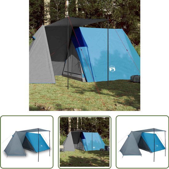 vidaXL Tent 3 Persoons - Kampeer Tent - Tent 3-persoons waterdicht blauw - Blauwe Tent - Waterdichte Tent - Campingtent van Merkloos