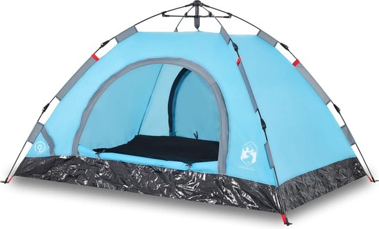vidaXL - Tent - 3-persoons - snelontgrendeling - blauw van vidaXL