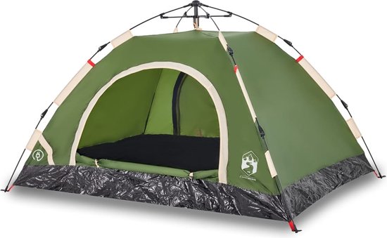 vidaXL - Tent - 3-persoons - snelontgrendeling - groen van vidaXL