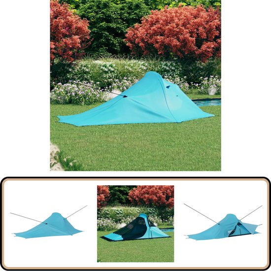 vidaXL Tent - 317x240x100 cm - Blauw - Stof Kampeertent - Tent - Slaaptent - Outdoor - Camping van Vidaxl