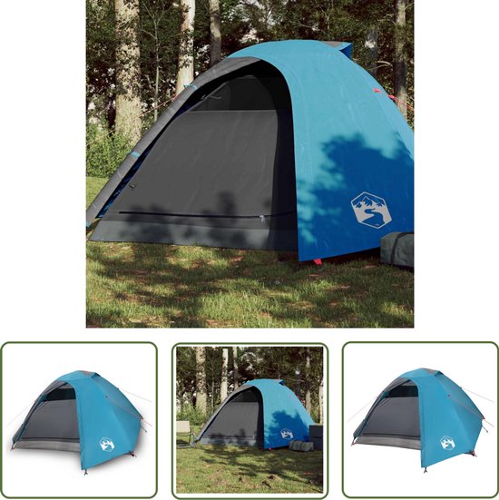 vidaXL Tent 4 Persoons - Kampeer Tent - Koepeltent 4-persoons waterdicht blauw - Blauwe Tent - Waterdichte Tent - Koepeltent van Vidaxl