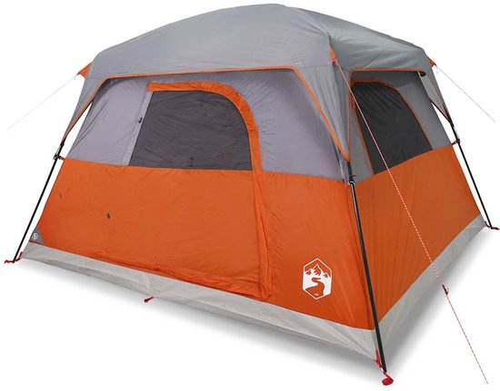vidaXL - Tent - 4-persoons - waterdicht - oranje van Vidaxl