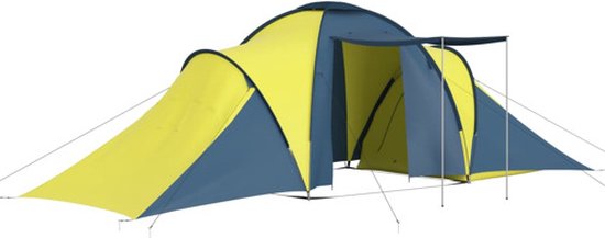 vidaXL - Tent - 6-persoons - blauw - en - geel van VidaXL