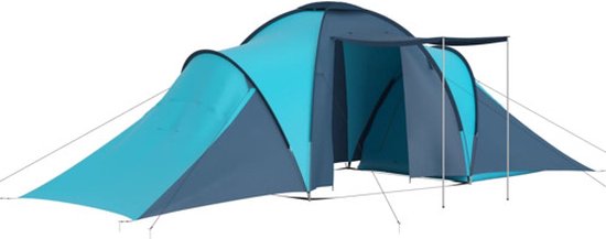 vidaXL Tent 6-persoons blauw en lichtblauw van vidaXL