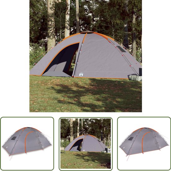 vidaXL Tent 8 Persoons - Kampeer Tent - Tent 8-persoons waterdicht oranje - Waterdicht Tent - Campingtent - Vakantiehuis van Merkloos
