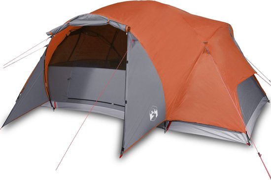 vidaXL-Tent-8-persoons-waterdicht-grijs-en-oranje van Vidaxl