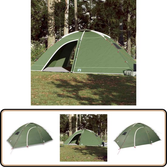 vidaXL Tent - 8-Persoons - Waterdicht - Groen Kampeerten - Tent - Campingtent - Watersdichte Tent - Tent Voor 8 Personen van Vidaxl