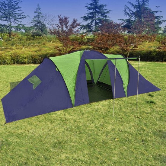 vidaXL - Tent - 9-persoons - polyester - blauw - en - groen van vidaXL