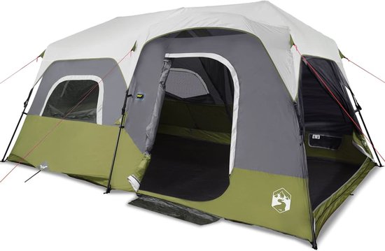 vidaXL - Tent - 9-persoons - waterdicht - met - LED - lichtblauw van Merkloos