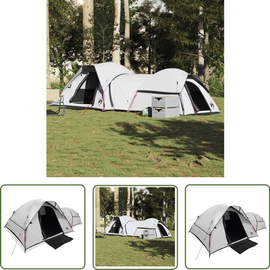 vidaXL Tent - Kampeertent - Kampeertent 5-persoons verduisterend stof wit waterdicht - Campingtent - Buitenleven - Vakantie van VidaXL
