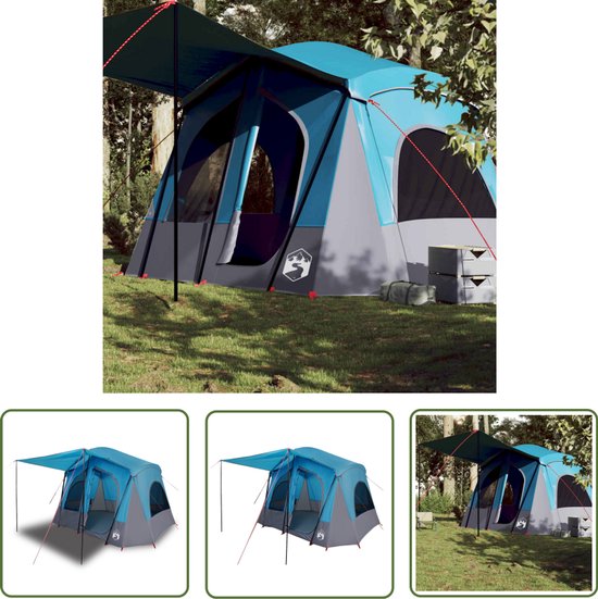 vidaXL Tent - Kampeertent - Tent 5-persoons waterdicht blauw - Campingtent - Vakantiehuisje - Familieweekend van Merkloos