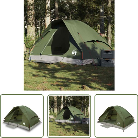 vidaXL Tent - Koepeltent - Koepeltent 2-persoons waterdicht olijfgroen - Campingtent - Buitenleven - Vakantie van Merkloos