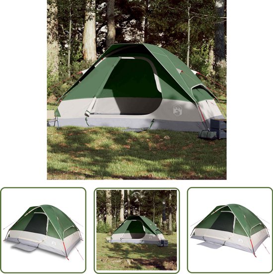 vidaXL Tent - Koepeltent - Koepeltent 6-persoons waterdicht groen - Familietent - Kampeerten - Groene Tent van Merkloos