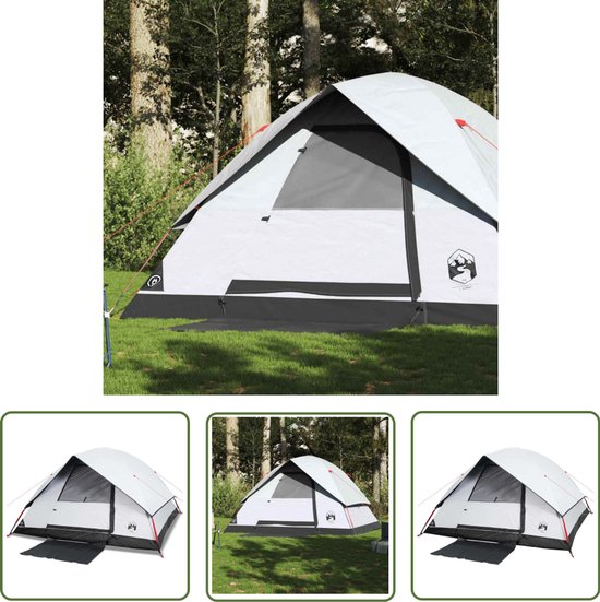 vidaXL Tent - Koepeltent - Koepeltent 6-persoons waterdicht verduisterend stof wit - Familietent - Campingtent - Zomerkamp van Merkloos