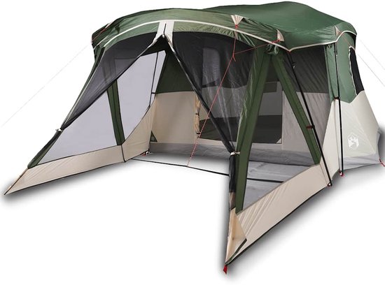 vidaXL - Tent - met - luifel - 4-persoons - waterdicht - groen van Vidaxl
