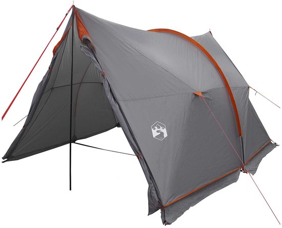 vidaXL - Tent - met - waterdicht - zeil - Grijs - en - Oranje