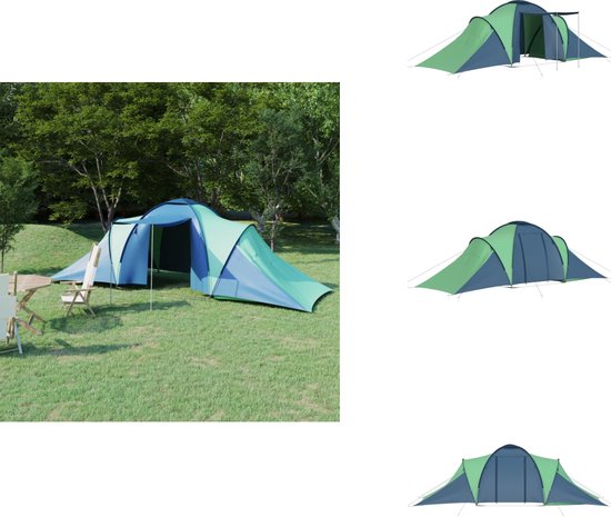 vidaXL Tent - Tenten - Kampeertent - Kampeertenten - Tent 6-persoons blauw en groen van Merkloos