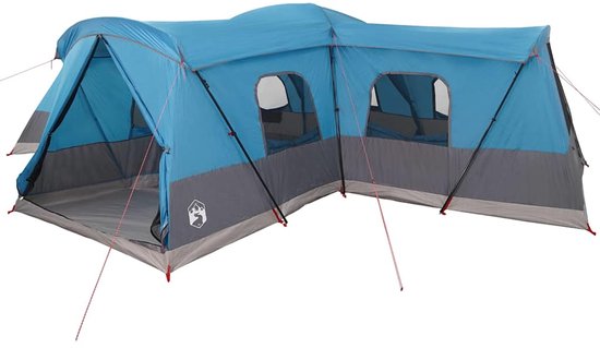 vidaXL - Tent - voor - 16 - personen - met - dak - Blauw - 680 - x - 510 - x - 210 - cm