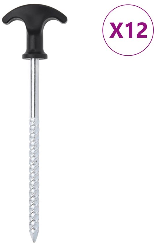 vidaXL - Tentharingen - 12 - st - Ø7 - mm - 17 - cm - gegalvaniseerd - staal van Merkloos