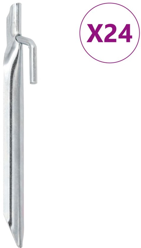vidaXL - Tentharingen - 24 - st - V-vormig - Ø20 - mm - 17 - cm - gegalvaniseerd - staal