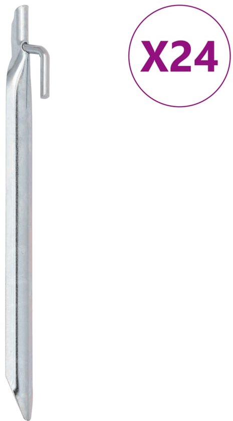 vidaXL - Tentharingen - 24 - st - V-vormig - Ø20 - mm - 24 - cm - gegalvaniseerd - staal
