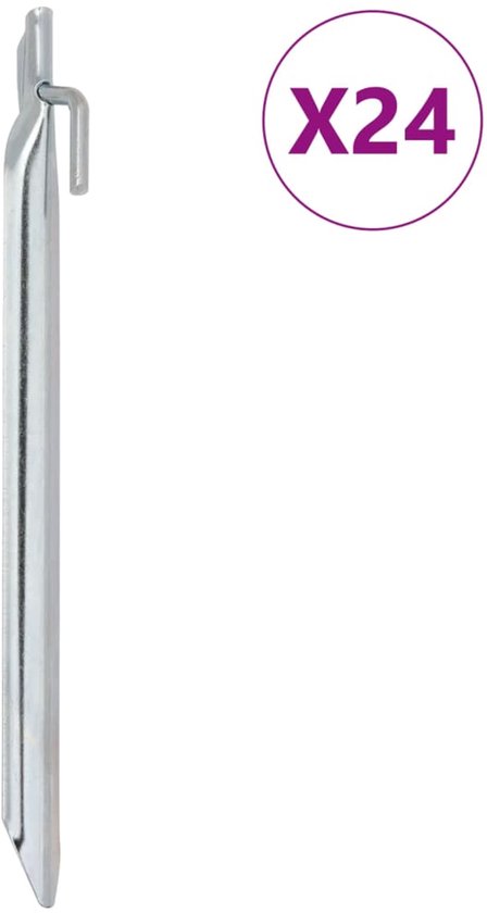 vidaXL - Tentharingen - 24 - st - V-vormig - Ø20 - mm - 25 - cm - gegalvaniseerd - staal