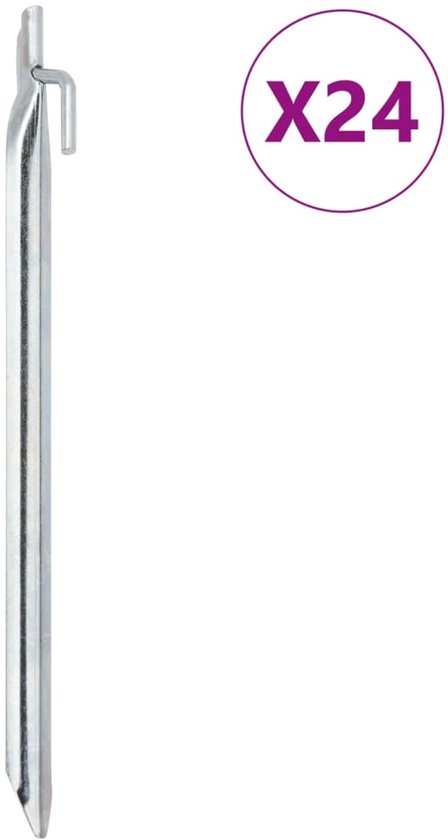 vidaXL - Tentharingen - 24 - st - V-vormig - Ø20 - mm - 29,5 - cm - gegalvaniseerd - staal