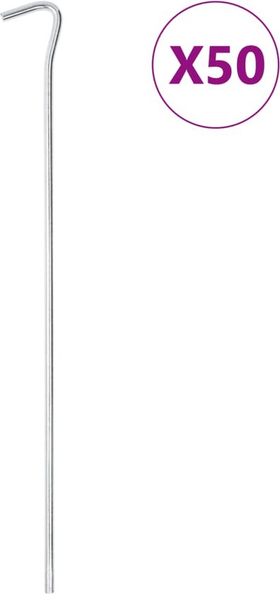 vidaXL - Tentharingen - 50 - st - Ø5 - mm - 30 - cm - gegalvaniseerd - staal van vidaXL