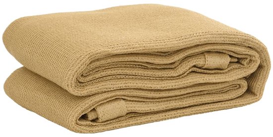 vidaXL - Tenttapijt - 200x200 - cm - HDPE - zandkleurig van Merkloos