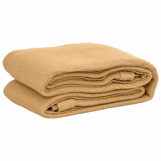 vidaXL - Tenttapijt - 250x350 - cm - HDPE - zandkleurig van Merkloos