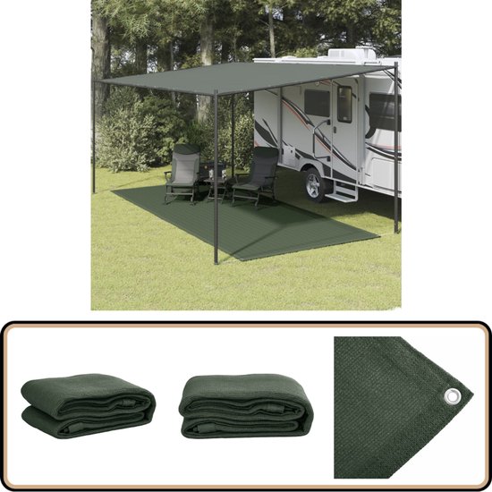vidaXL Tenttapijt 250x500 cm HDPE groen Tenttapijt - Camping Accessoires - Buitentapijt - Gazonmat - Veranda Mat van Merkloos