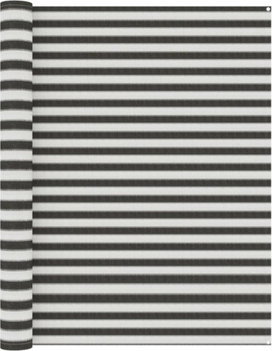vidaXL - Tenttapijt - 250x550 - cm - antracietkleurig - en - wit