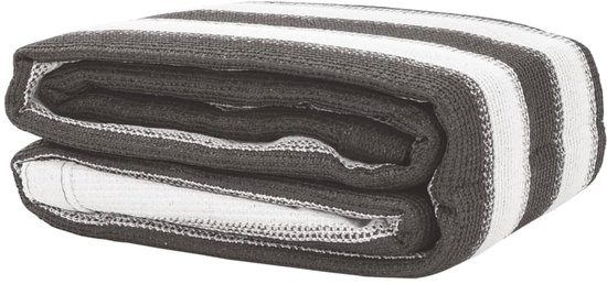 vidaXL - Tenttapijt - 400x500 - cm - HDPE - antracietkleurig - en - wit