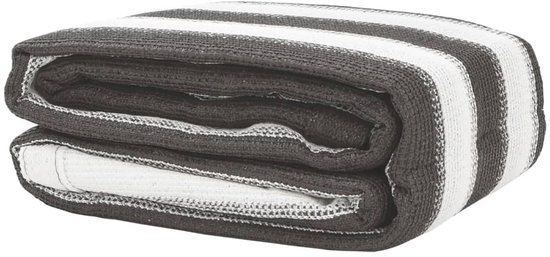 vidaXL - Tenttapijt - 400x800 - cm - HDPE - antracietkleurig - en - wit
