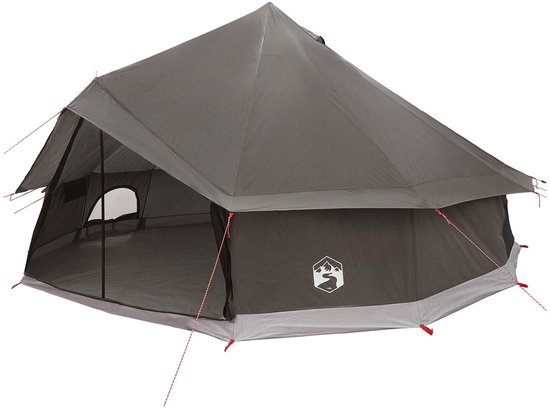 vidaXL - Tipi - Tent - 12-persoons - Bruin - Grijs - Polyester - en - Staal