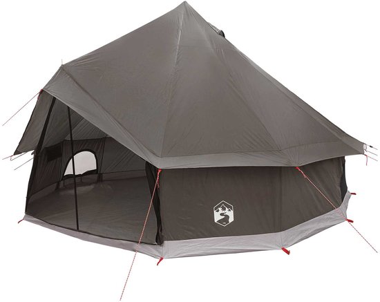vidaXL - Tipi - Tent - 6-persoons - Bruin - Grijs - Polyester - en - Staal