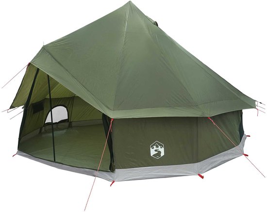 vidaXL - Tipi - Tent - 6-persoons - Leger - Groen - Polyester - en - Staal