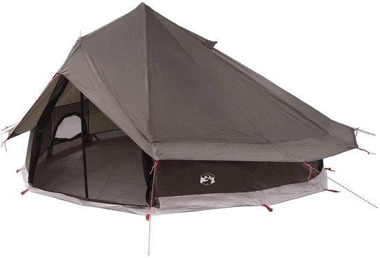 vidaXL - Tipi - Tent - Bruin - Grijs - 700 - x - 700 - x - 395 - cm - Polyester - en - Staal