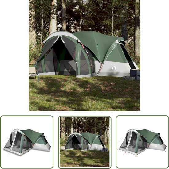 vidaXL Tipi Tent - Kampeerten - Tipitent 8-persoons waterdicht groen - Familietent - Outdoor Tent - Campingtent van VidaXL